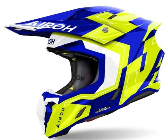 CASCO CROSS TWIST 3 DIZZY AZUL AMARILLO B. T. M AIROH