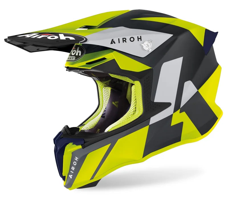 CASCO CROSS TWIST 2.0 LIFT AMARILLO AZUL MATTE T.M  AIROH